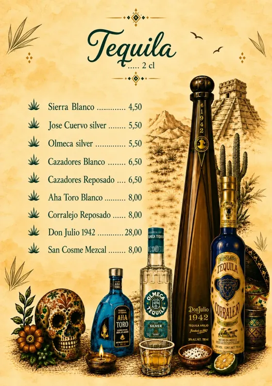 Kartenseite: Tequila & Mezcal